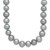 Sterling Silver Rhodium-plated 8-9mm Grey Near-Round Freshwater Cultured Pearl 24 inch Necklace