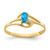 14k 5x3mm Oval Blue Topaz AA Diamond ring