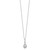 Sterling Silver Rhodium-plated 8-9mm Grey Teardrop Freshwater Cultured Pearl and CZ 17 inch Necklace