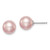 Sterling Silver Rhodium-plated 8-9mm Purple Round Freshwater Cultured Pearl Post Earring