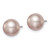 Sterling Silver Rhodium-plated 8-9mm Purple Round Freshwater Cultured Pearl Post Earring