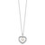 Sterling Silver Rhodium-plated 8-9mm Rice White Freshwater Cultured Pearl and CZ Open Heart 17 inch Necklace