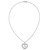 Sterling Silver Rhodium-plated 8-9mm Rice White Freshwater Cultured Pearl and CZ Open Heart 17 inch Necklace