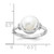 Sterling Silver Rhodium-plated 8-9mm White Button Freshwater Cultured Pearl and CZ Circle Ring - QR-E456EA3D-6785