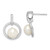 Sterling Silver Rhodium-plated 8-9mm White Button Freshwater Cultured Pearl and CZ Post Dangle Earrings