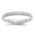 10k White Gold 3mm Milgrain Half Round Comfort Fit Wedding Band Size 7