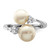Sterling Silver Rhodium-plated 8-9mm White Button Freshwater Cultured Pearl and CZ Ring - QR-031D0F26-3876