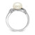 Sterling Silver Rhodium-plated 8-9mm White Button Freshwater Cultured Pearl and CZ Ring - QR-20D01A5A-1175