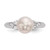 Sterling Silver Rhodium-plated 8-9mm White Button Freshwater Cultured Pearl and CZ Ring - QR-6EFAFAFE-8166