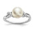 Sterling Silver Rhodium-plated 8-9mm White Button Freshwater Cultured Pearl and CZ Ring - QR-9C084677-8536
