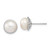 Sterling Silver Rhodium-plated 8-9mm White Button Freshwater Cultured Pearl Post Earrings - QE-B2125FC6-1005
