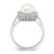 Sterling Silver Rhodium-plated 8-9mm White Freshwater Cultured Pearl and CZ Ring - QR-A7D9ACFD-7501