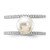 Sterling Silver Rhodium-plated 8-9mm White Freshwater Cultured Pearl and CZ Ring - QR-B28F4C46-8991
