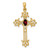 14k 5x3mm Oval Garnet cross pendant
