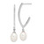 Sterling Silver Rhodium-plated 8-9mm White Rice Freshwater Cultured Pearl Post Dangle Earrings