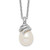 Sterling Silver Rhodium-plated 8-9mm White Teardrop Freshwater Cultured Pearl 17 inch Necklace - QH-FCEB1A7E-2747