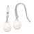 Sterling Silver Rhodium-plated 8-9mm White Teardrop Freshwater Cultured Pearl Dangle Earrings - QE-66DF743E-5536