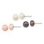Sterling Silver Rhodium-plated 8-9mm White, Black and Pink Button Freshwater Cultured Pearl Set of 3 Post Earrings