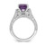 Sterling Silver Rhodium-plated 8mm Amethyst & White Topaz Ring - QR-BEC4926F-7992