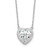 Sterling Silver Rhodium-plated 8mm CZ Heart 16in w/2in ext. Necklace