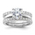 Sterling Silver Rhodium-plated 8mm CZ Solitaire & 2 CZ Bands Set - QR-FBD411C4-2709