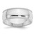 Sterling Silver Rhodium-plated 8mm Half Round Milgrain Size 11 Band