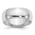 Sterling Silver Rhodium-plated 8mm Half-Round Size 6 Band