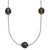 Sterling Silver Rhodium-plated 9-10mm Baroque Black Tahitian Saltwater Cultured Pearl 5-Station 18 inch Necklace