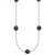 Sterling Silver Rhodium-plated 9-10mm Baroque Black Tahitian Saltwater Cultured Pearl 5-Station 18 inch Necklace