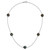 Sterling Silver Rhodium-plated 9-10mm Baroque Black Tahitian Saltwater Cultured Pearl 5-Station 18 inch Necklace