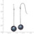 Sterling Silver Rhodium-plated 9-10mm Black Round Freshwater Cultured Pearl Dangle Earrings