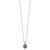 Sterling Silver Rhodium-plated 9-10mm Black Teardrop Tahitian Saltwater Cultured Pearl and CZ 17 inch Necklace and Post Dangle Earrings Set