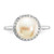 Sterling Silver Rhodium-plated 9-10mm Button White Freshwater Cultured Pearl and CZ Ring - QR-B3AC3360-1827