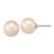 Sterling Silver Rhodium-plated 9-10mm Pink Round Freshwater Cultured Pearl Post Earrings