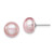 Sterling Silver Rhodium-plated 9-10mm Purple Button Freshwater Cultured Pearl Post Earrings