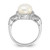 Sterling Silver Rhodium-plated 9-10mm White Button Freshwater Cultured Pearl and CZ Ring - QR-81D68AE1-1894