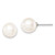 Sterling Silver Rhodium-plated 9-10mm White Round Freshwater Cultured Pearl Post Earring