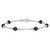 Sterling Silver Rhodium-plated 9inch Polished Onyx Anklet