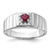 Sterling Silver Rhodium-plated African Ruby Men's Ring - QR-716485A5-6321