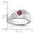 Sterling Silver Rhodium-plated African Ruby Signet Men's Ring - QR-8FC04640-5214