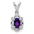 Sterling Silver Rhodium-plated Amethyst & Diam. Pendant - QB-9B909E50-4472