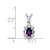 Sterling Silver Rhodium-plated Amethyst & Diam. Pendant - QB-9B909E50-4472