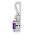 Sterling Silver Rhodium-plated Amethyst & Diam. Pendant - QB-A3D26565-7229