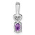 Sterling Silver Rhodium-plated Amethyst & Diam. Pendant - QB-A3D26565-7229