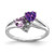 Sterling Silver Rhodium-plated Amethyst & Pink Quartz & Diamond Ring - QR-BC5E923D-8639