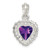 Sterling Silver Rhodium-plated Amethyst and CZ Pendant - QC-24059A6B-3270