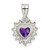 Sterling Silver Rhodium-plated Amethyst and CZ Pendant - QC-D0012A08-9199