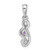 Sterling Silver Rhodium-plated Amethyst and CZ Swirl Pendant
