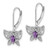 Sterling Silver Rhodium-plated Amethyst and Diamond Butterfly Earrings - QE-57CD425B-5395