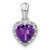 Sterling Silver Rhodium-plated Amethyst and Diamond Pendant - PM-3311CAB1-7402